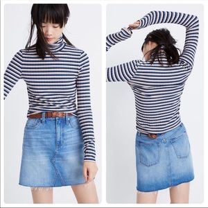 Madewell wide ribbed striped turtle neck long sleeve shirt S
